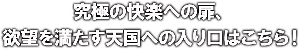 究極の快楽への扉、欲望を満たす天国への入り口はこちら！